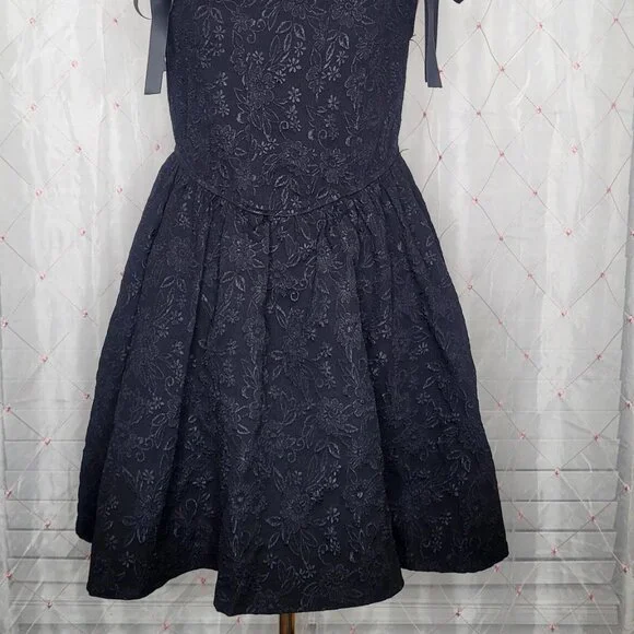 Trixxi Black Floral Whimsigoth Fairy Goth Glam Grunge Babydoll Dress Medium NWT